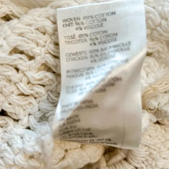 NWT, Free People Megan Ivory Crochet Long Sleeve Bohemian Crop Top, Size X-Small - Picture 13 of 13